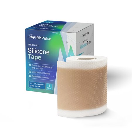 FIFTHPULSE Medical Grade Silicone Gel Tape, Ribbed Design Skin and Scar Protectant, 1 Roll FP-TAPE-1